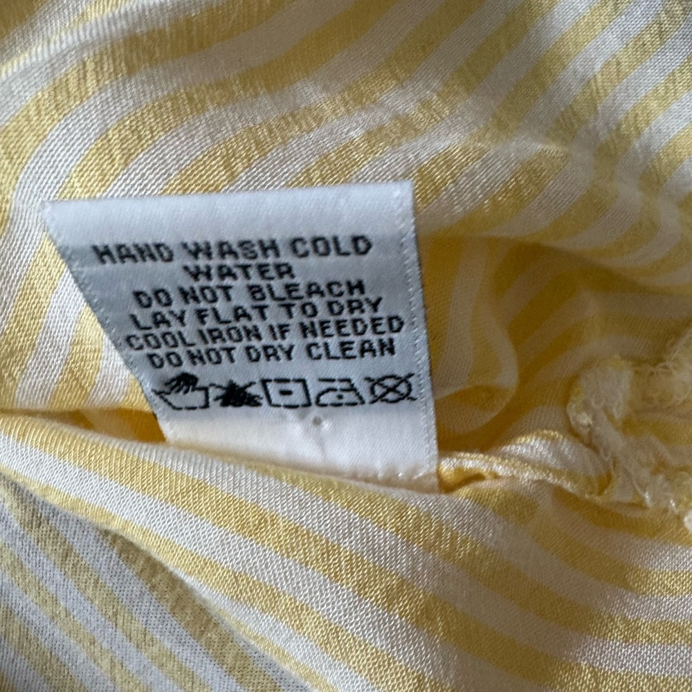 Yellow and White Striped Button up Blouse - Picture 5 of 8